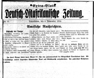 Deutsch-Ostafrikanische Zeitung vom 06.11.1914
