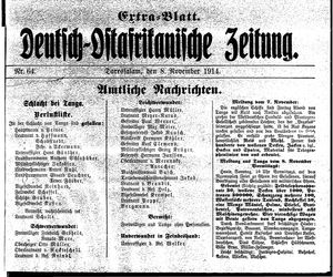 Deutsch-Ostafrikanische Zeitung on Nov 8, 1914