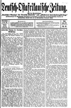 Deutsch-Ostafrikanische Zeitung on Nov 18, 1914
