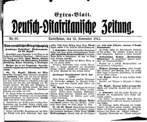 Deutsch-Ostafrikanische Zeitung vom 23.11.1914
