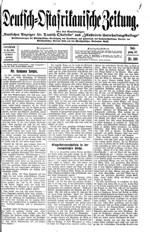 Deutsch-Ostafrikanische Zeitung vom 12.12.1914