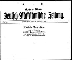 Deutsch-Ostafrikanische Zeitung vom 18.12.1914