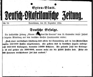 Deutsch-Ostafrikanische Zeitung on Dec 22, 1914
