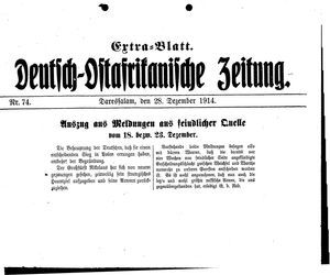 Deutsch-Ostafrikanische Zeitung vom 28.12.1914