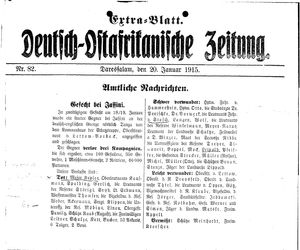 Deutsch-Ostafrikanische Zeitung on Jan 20, 1915
