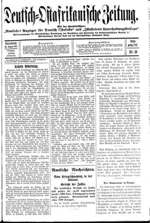 Deutsch-Ostafrikanische Zeitung on Jan 30, 1915