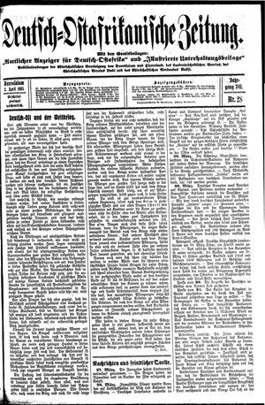 Deutsch-Ostafrikanische Zeitung on Apr 3, 1915