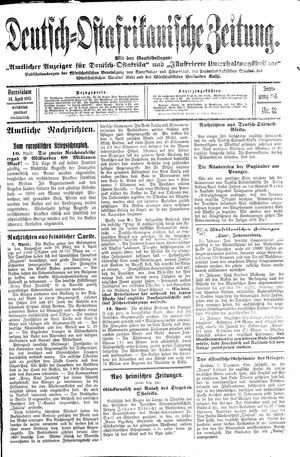 Deutsch-Ostafrikanische Zeitung on Apr 14, 1915