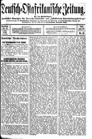 Deutsch-Ostafrikanische Zeitung on May 8, 1915