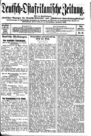 Deutsch-Ostafrikanische Zeitung on May 12, 1915