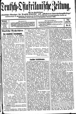Deutsch-Ostafrikanische Zeitung vom 10.08.1915