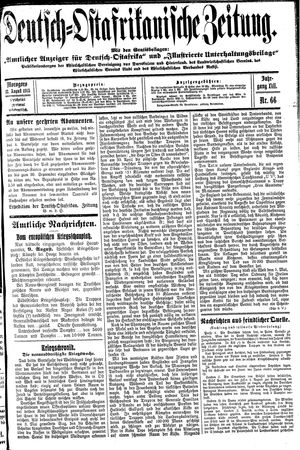 Deutsch-Ostafrikanische Zeitung vom 13.08.1915