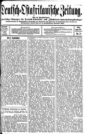 Deutsch-Ostafrikanische Zeitung vom 03.09.1915