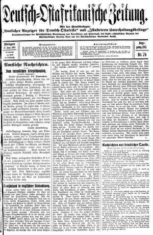 Deutsch-Ostafrikanische Zeitung vom 17.09.1915