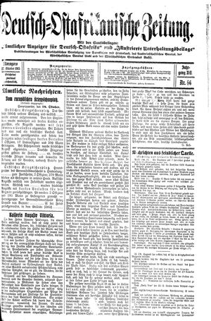 Deutsch-Ostafrikanische Zeitung vom 22.10.1915