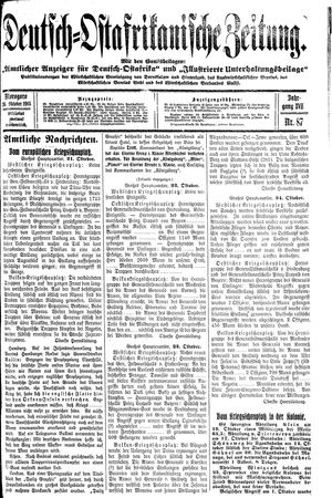 Deutsch-Ostafrikanische Zeitung vom 26.10.1915