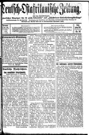 Deutsch-Ostafrikanische Zeitung vom 12.11.1915