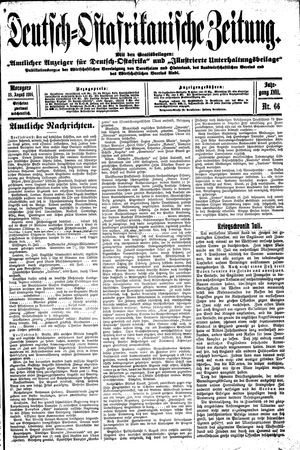 Deutsch-Ostafrikanische Zeitung vom 18.08.1916