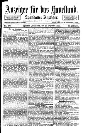 Anzeiger für das Havelland vom 16.12.1905