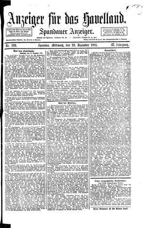Anzeiger für das Havelland vom 20.12.1905