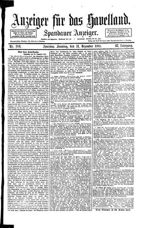 Anzeiger für das Havelland vom 31.12.1905