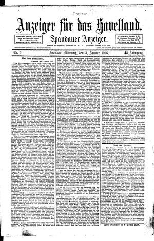 Anzeiger für das Havelland vom 03.01.1906