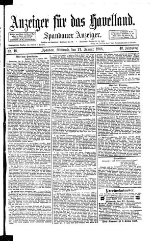 Anzeiger für das Havelland vom 24.01.1906