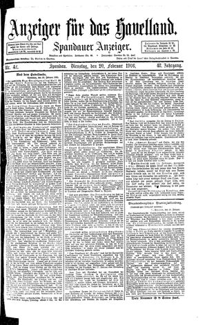 Anzeiger für das Havelland vom 20.02.1906