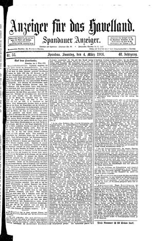 Anzeiger für das Havelland vom 04.03.1906