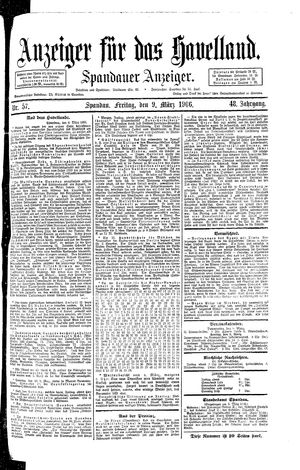 Anzeiger für das Havelland vom 09.03.1906