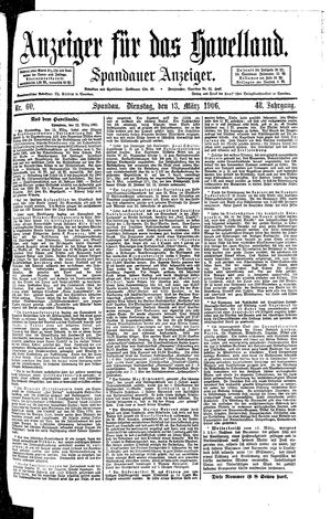 Anzeiger für das Havelland vom 13.03.1906