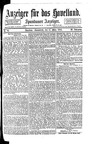Anzeiger für das Havelland vom 17.03.1906