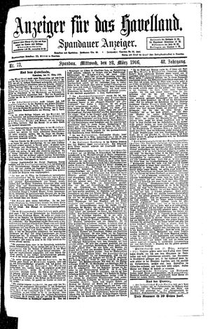 Anzeiger für das Havelland on Mar 28, 1906