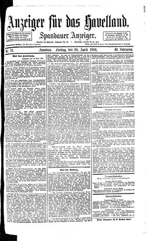 Anzeiger für das Havelland vom 20.04.1906