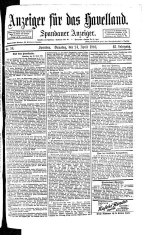Anzeiger für das Havelland vom 24.04.1906