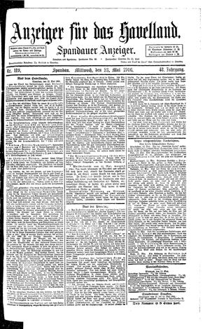 Anzeiger für das Havelland vom 23.05.1906