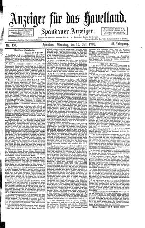 Anzeiger für das Havelland vom 10.07.1906