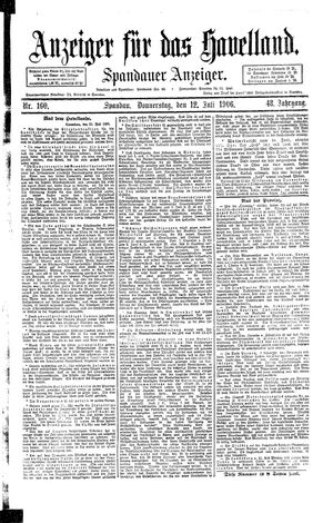 Anzeiger für das Havelland vom 12.07.1906