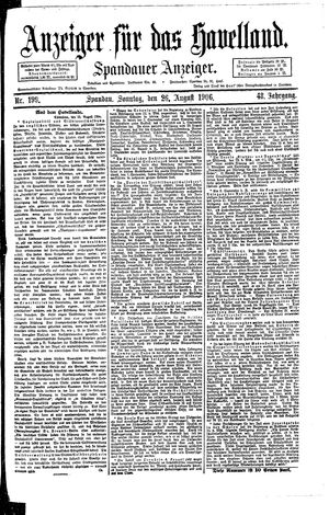 Anzeiger für das Havelland vom 26.08.1906