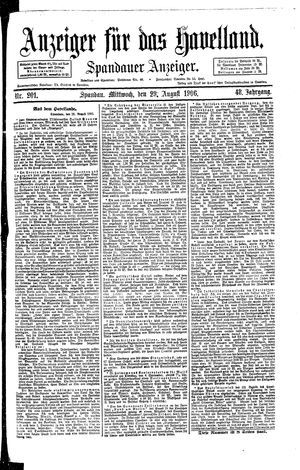 Anzeiger für das Havelland vom 29.08.1906