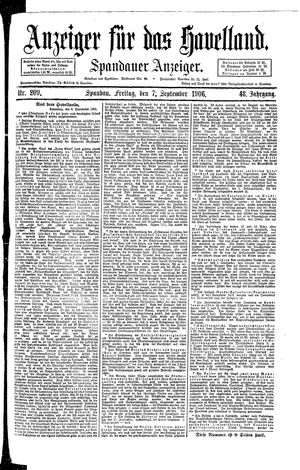 Anzeiger für das Havelland vom 07.09.1906