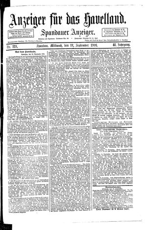 Anzeiger für das Havelland vom 19.09.1906