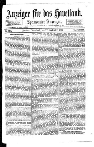 Anzeiger für das Havelland vom 22.09.1906