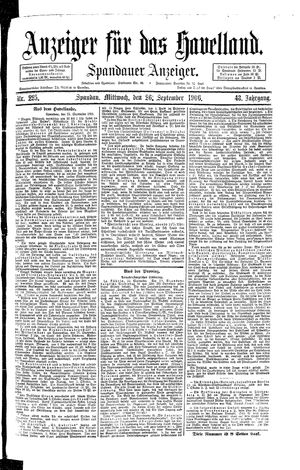 Anzeiger für das Havelland vom 26.09.1906