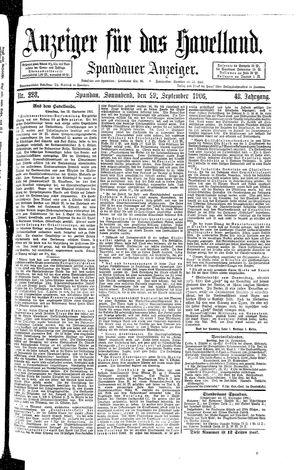 Anzeiger für das Havelland vom 29.09.1906