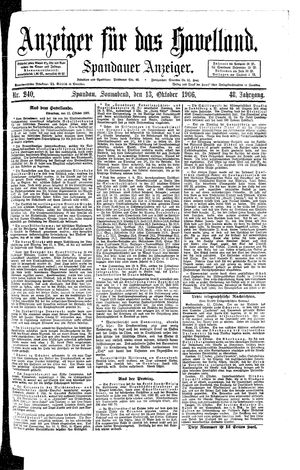 Anzeiger für das Havelland vom 13.10.1906