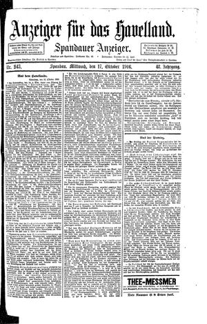 Anzeiger für das Havelland vom 17.10.1906
