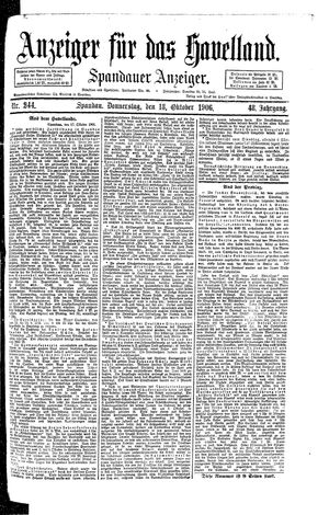 Anzeiger für das Havelland vom 18.10.1906