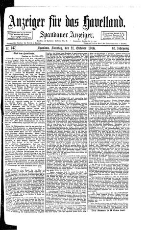 Anzeiger für das Havelland vom 21.10.1906