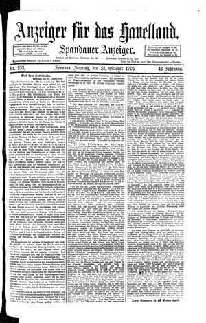 Anzeiger für das Havelland vom 28.10.1906